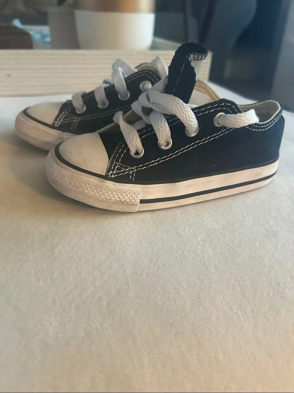 Converse Kids Black and White Low-Top Sneakers